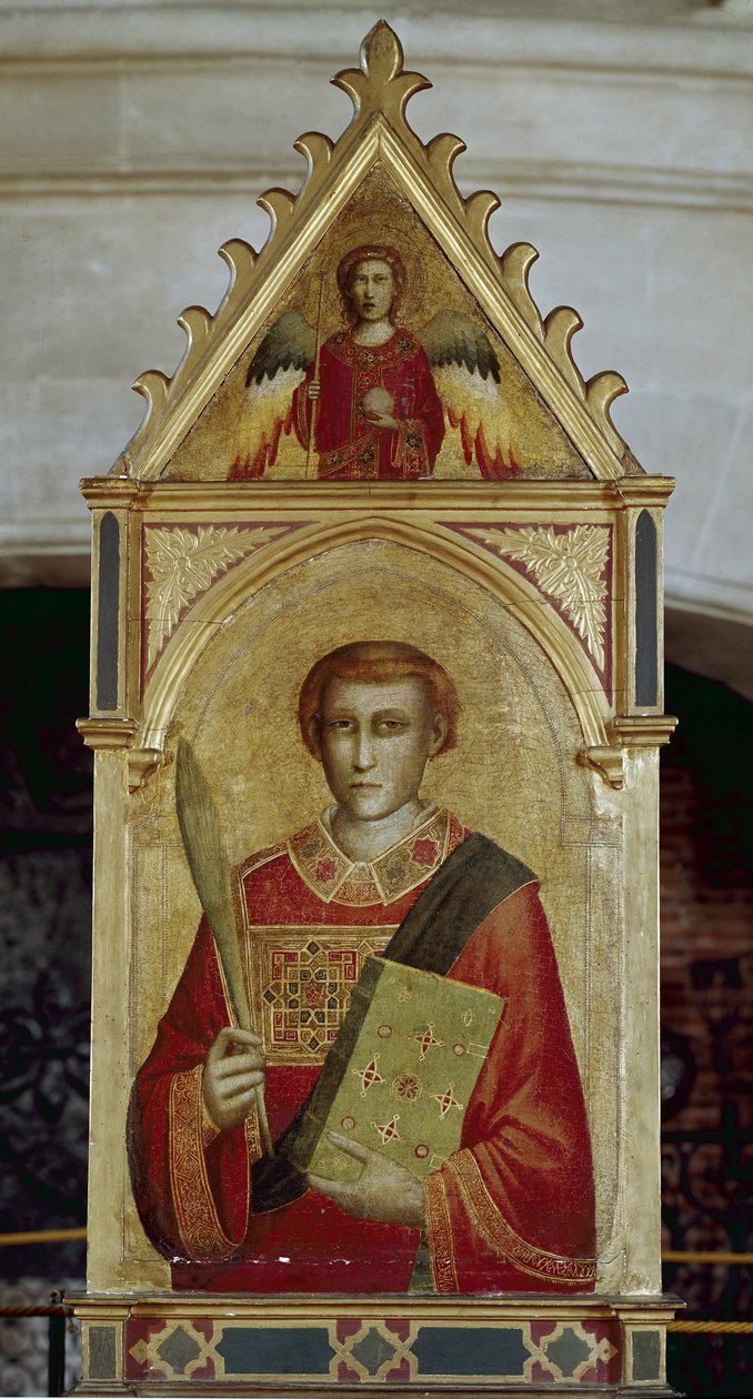 Saint Laurent (San Lorenzo) - Öljy puulle tekijältä Giotto (c.1266 1337)