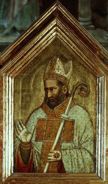 Pyhä Pyhän Reparatan polyptyykistä (oikea keskimmäinen paneeli) (numeron 66557 tiedot, katso myös 66556-66568) tekijältä Giotto (c.1266 1337)