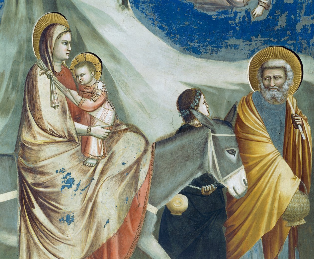 Lento Egyptiin, yksityiskohta Kristuksen elämästä ja kärsimyksestä, Giotto tekijältä Giotto (c.1266 1337)