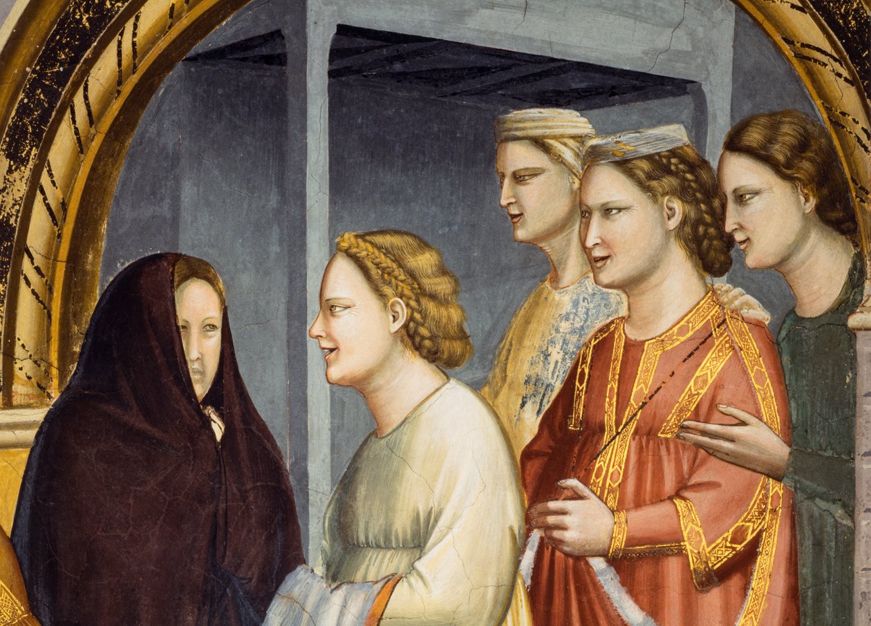 Tapaaminen kultaisella portilla, noin 1305 (fresko) Jerusalemin portti, yksityiskohta, noin 1305 (fresko) tekijältä Giotto (c.1266 1337)