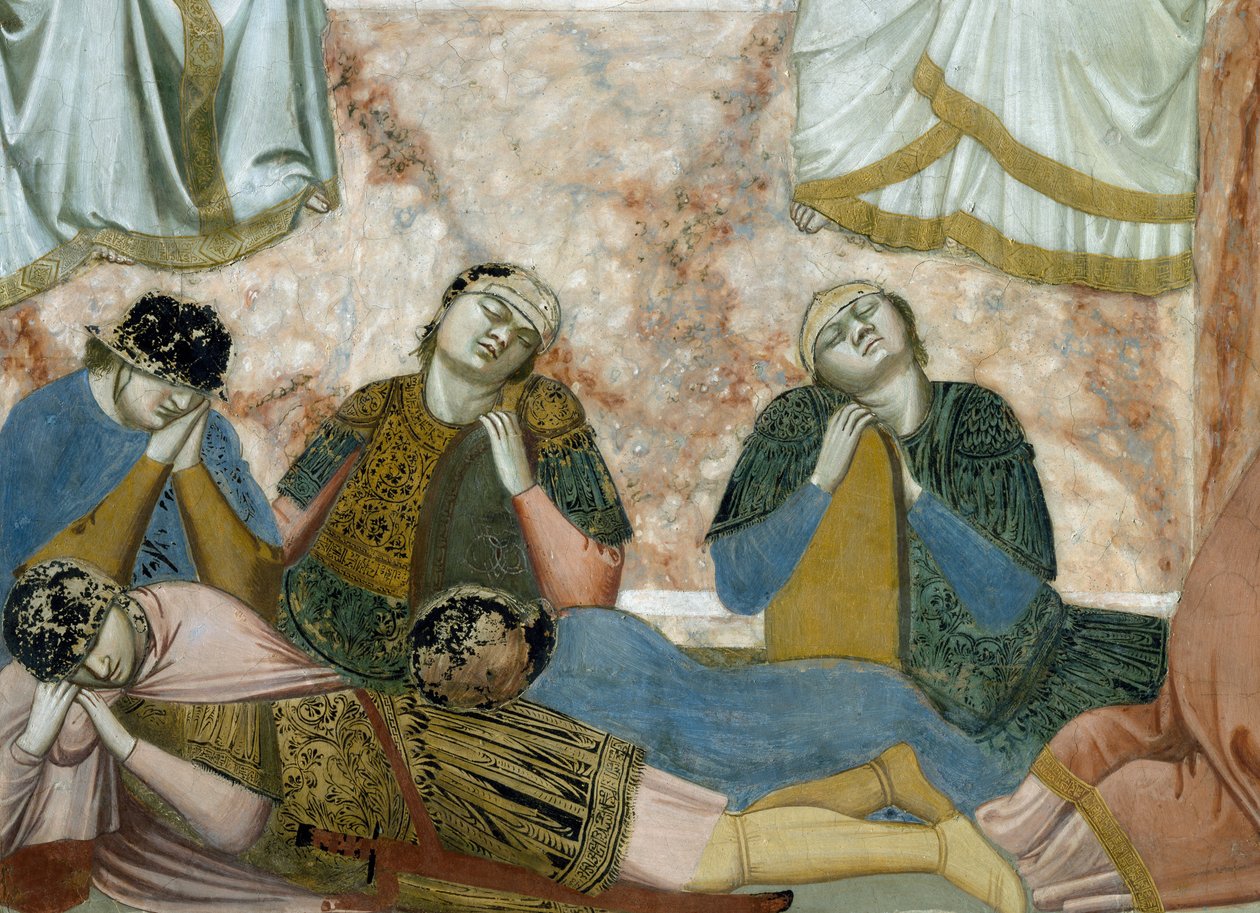 Kristuksen ylösnousemus, yksityiskohta Kristuksen elämästä ja kärsimyksestä, Giotto tekijältä Giotto (c.1266 1337)