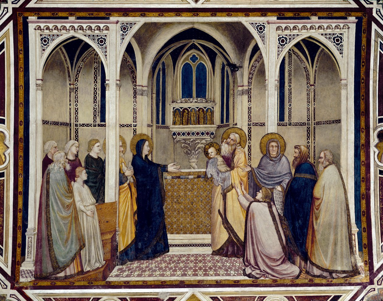 Esitys temppelissä (fresko tekijältä Giotto (c.1266 1337)