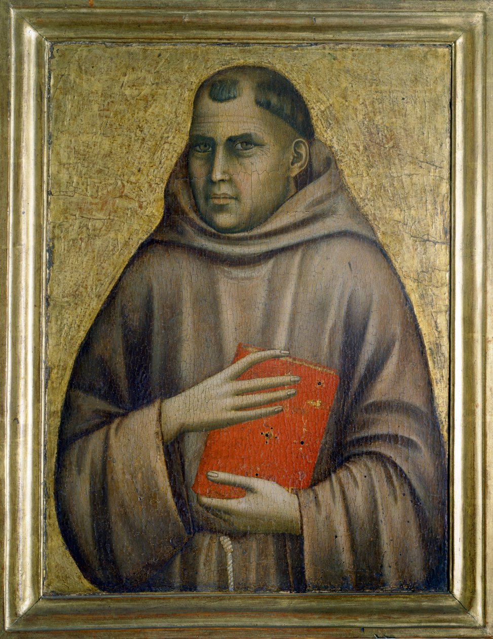 Pyhä Antonius Padovalainen (san antonio di padova), n. 1295 (tempera puulla) tekijältä Giotto (c.1266 1337)
