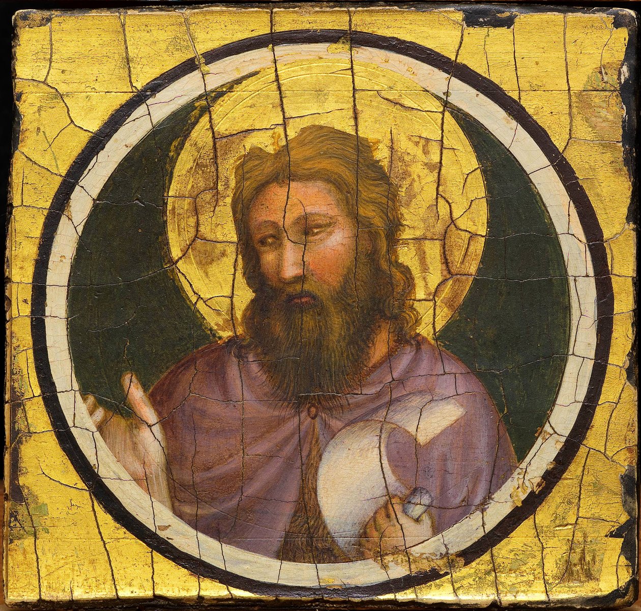 Giotto di Bondonen (1266-1377) Pyhä Johannes Kastaja. Tempera paneelissa, noin 1320, Ente Cassa di Risparmio, Firenze tekijältä Giotto (c.1266 1337)
