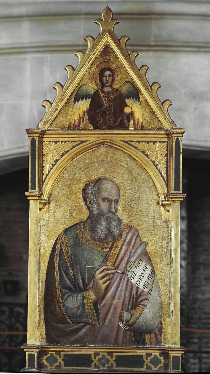 Pyhä Johannes evankelista - Öljy puulle tekijältä Giotto (c.1266 1337)