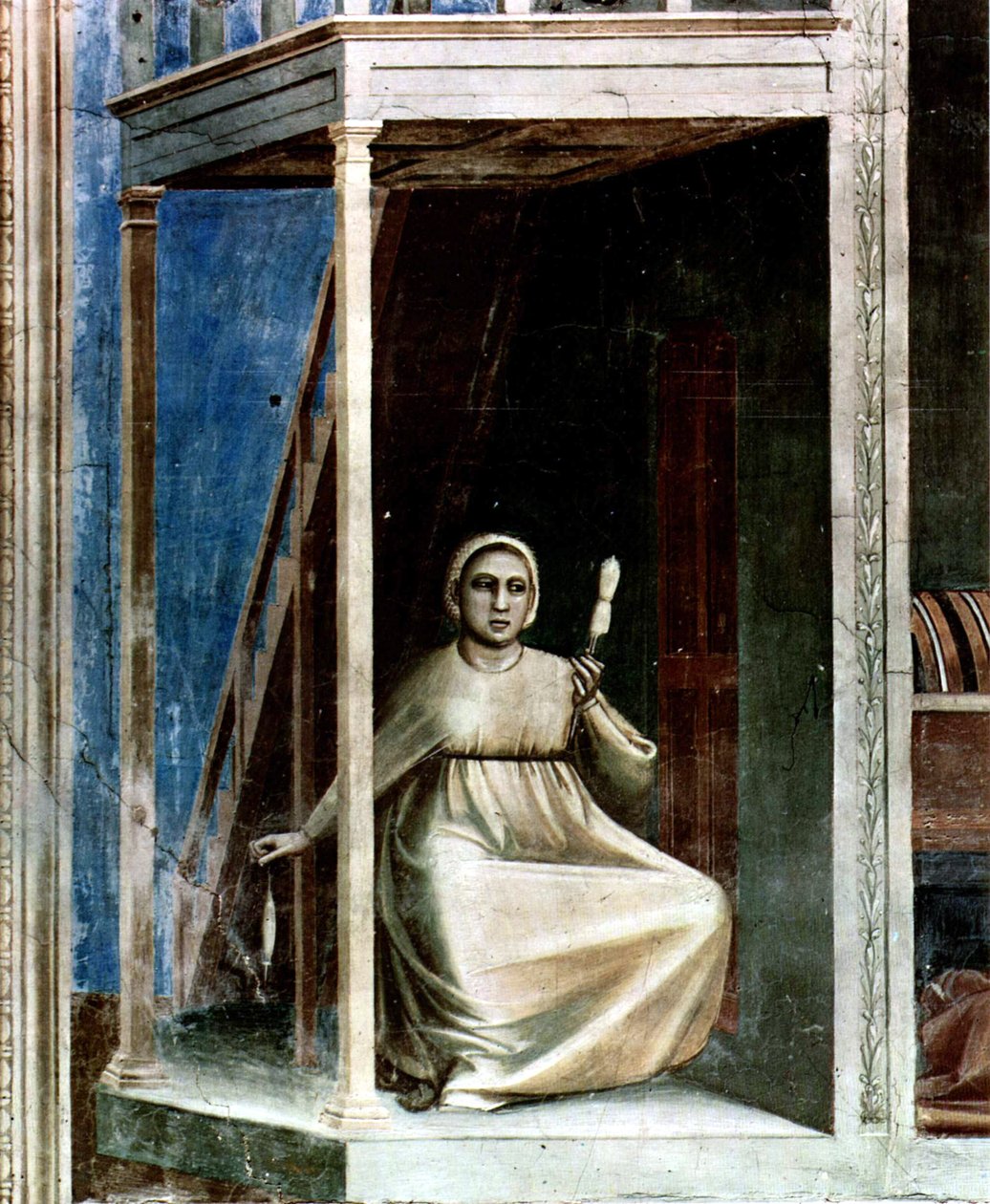 Nro 3 Kohtauksia Joakimin elämästä: 3. Ilmestyskirja Pyhälle Annalle
 yksityiskohta tekijältä Giotto