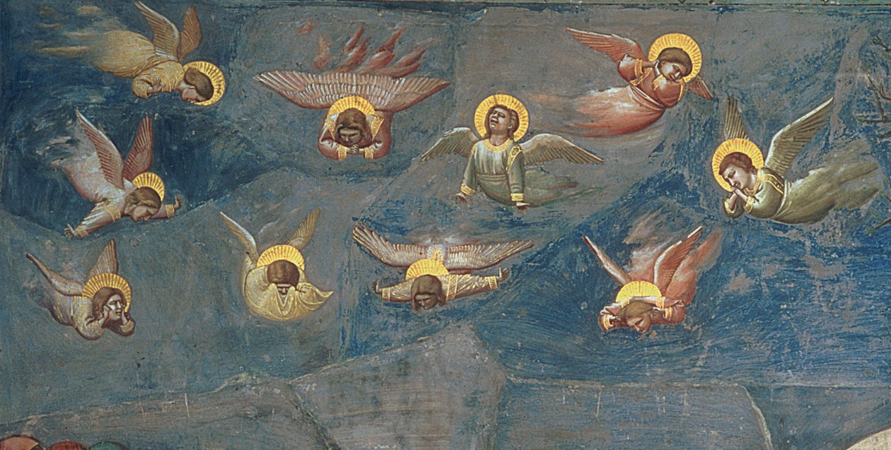 Yksityiskohta putista julkaisusta The Lamentation of Christ, n. 1305 tekijältä Giotto di Bondone