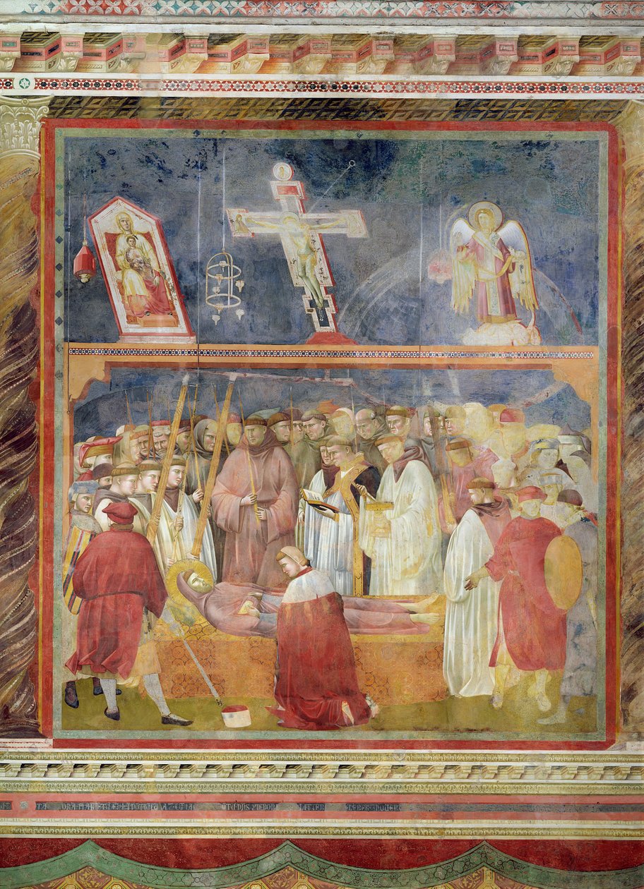 Pyhä Hieronymus tarkastamassa Pyhän Franciscuksen ruumiin stigmoja, 1296-97. tekijältä Giotto di Bondone