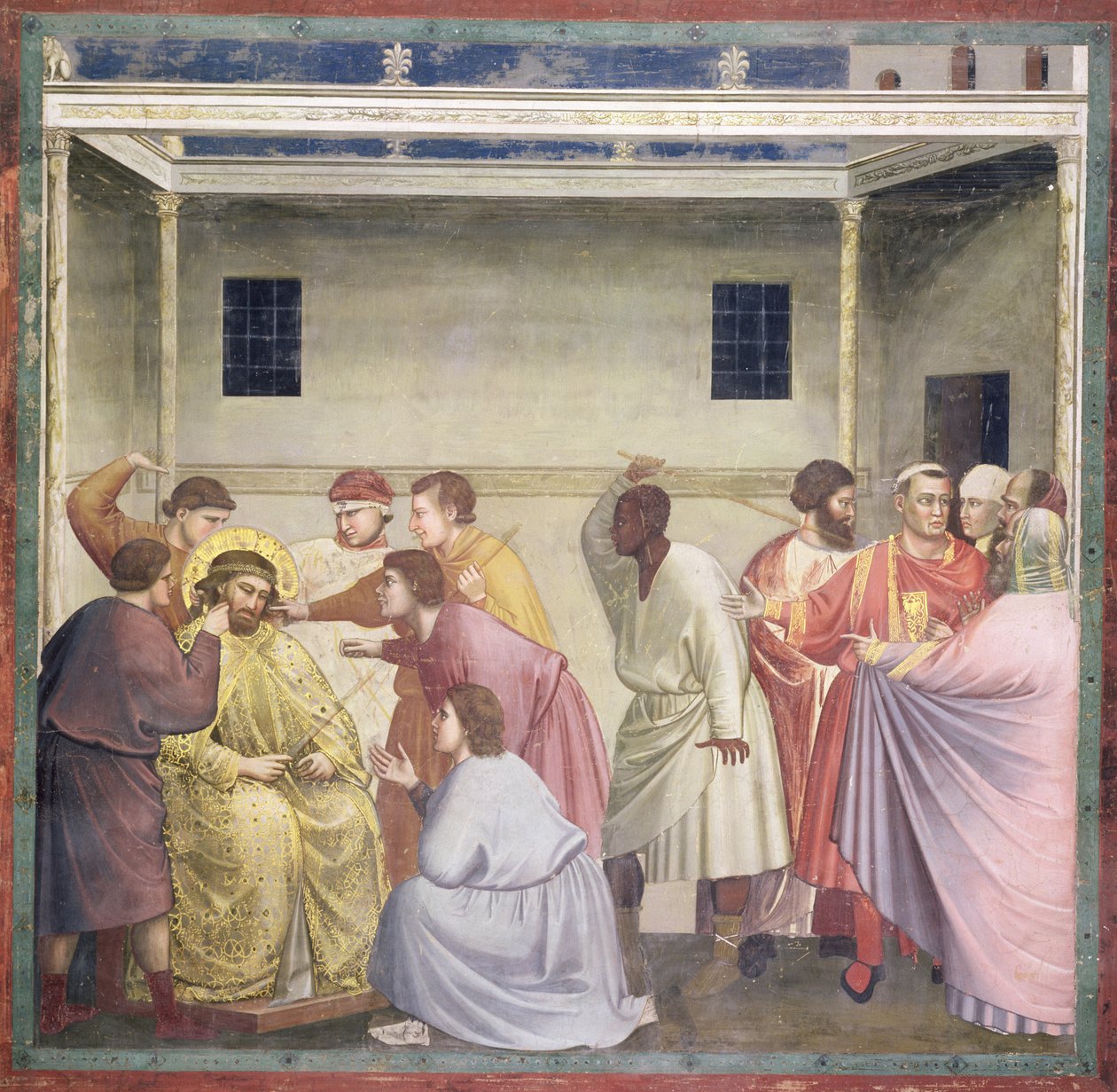 Kristuksen pilkkaaminen, n. 1305 tekijältä Giotto di Bondone