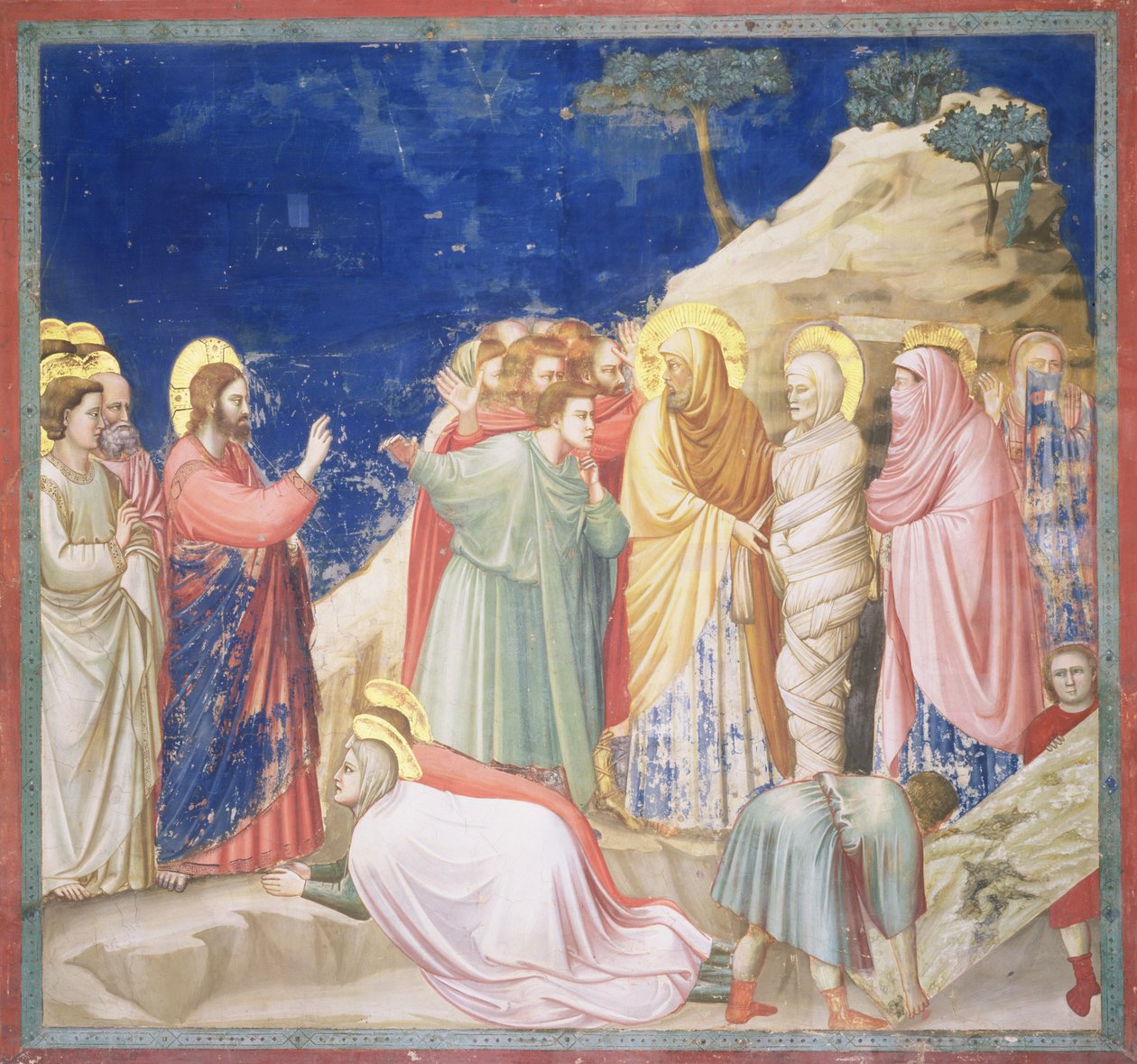 Lasaruksen herättäminen, n. 1305 (ennallistaminen) (katso myös 192699) tekijältä Giotto di Bondone
