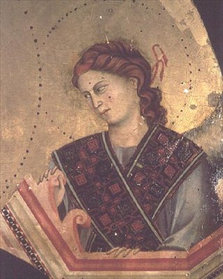 Enkeli Madonnasta ja Child Enthronedista (66535:n tiedot) (katso myös 66536, 66537 ja 66539) (alttaritaulu) tekijältä Giotto di Bondone