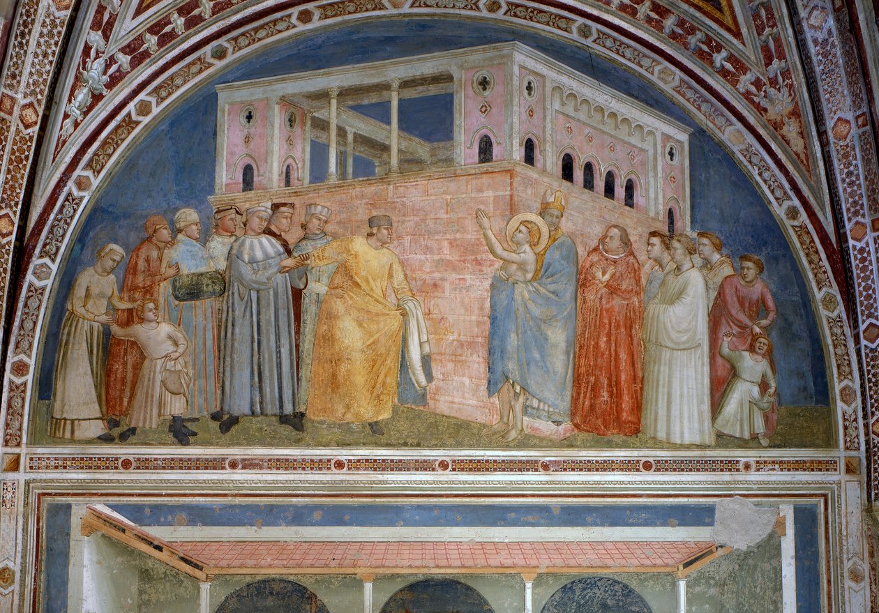Huonekalut ja erilaiset esineet 1100- ja 1300-luvuilta tekijältä Giotto di Bondone