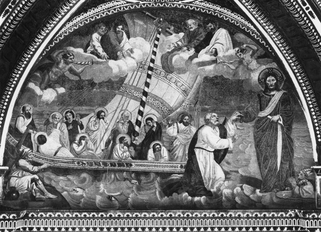 Pyhän Pietarin Navicella (mosaiikki) tekijältä Giotto di Bondone after Giotto di Bondone after