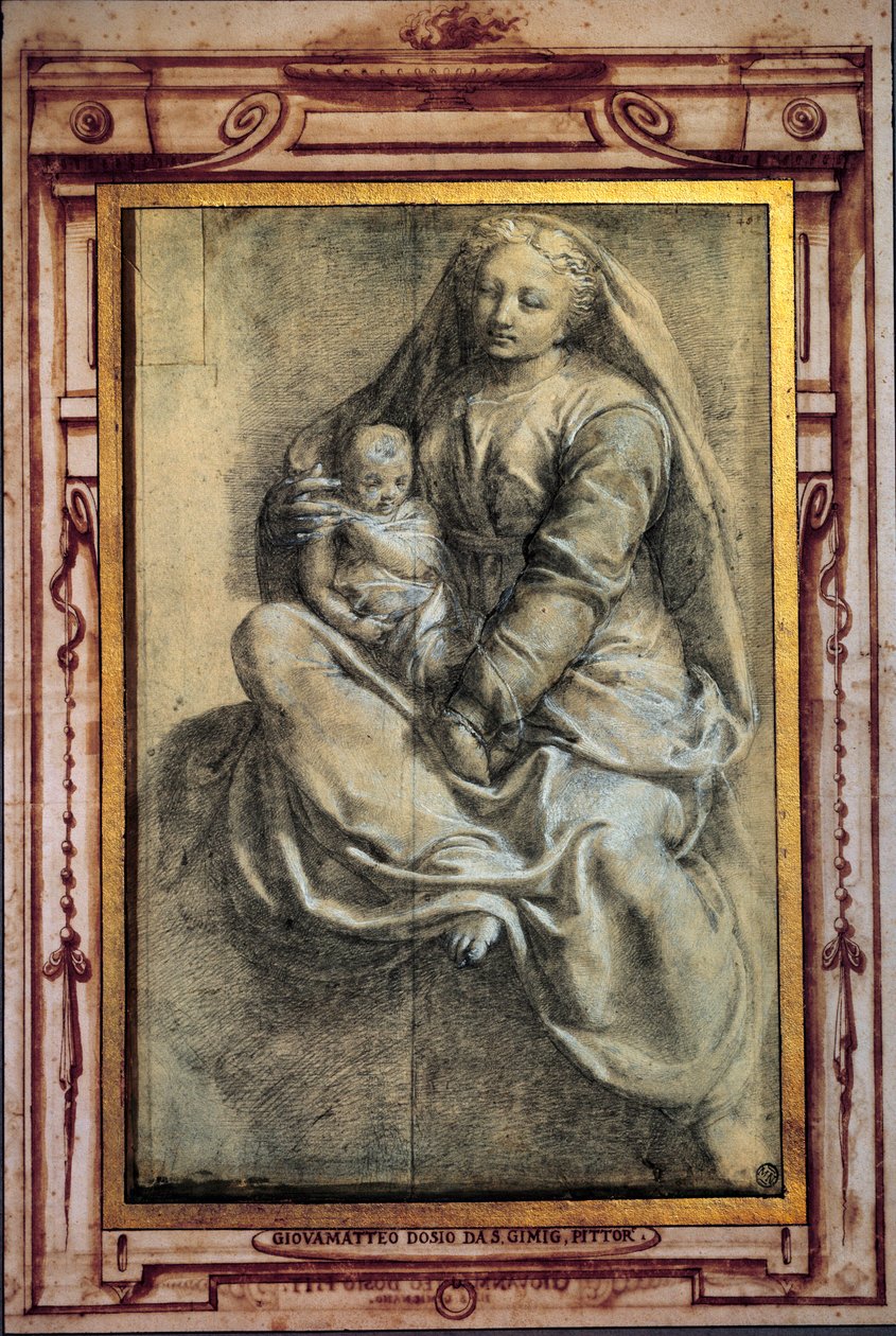 Giovanni Antonio Dosin (1533-1610) Neitsyt ja lapsi Lavis 1500-luvun su. 0,43x0,28 m Pariisi, Musee du Louvre tekijältä Giovanantonio Dosio