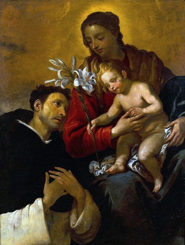 Madonna ja lapsi St. Dominicin kanssa tekijältä Giovanni Andrea de Ferrari