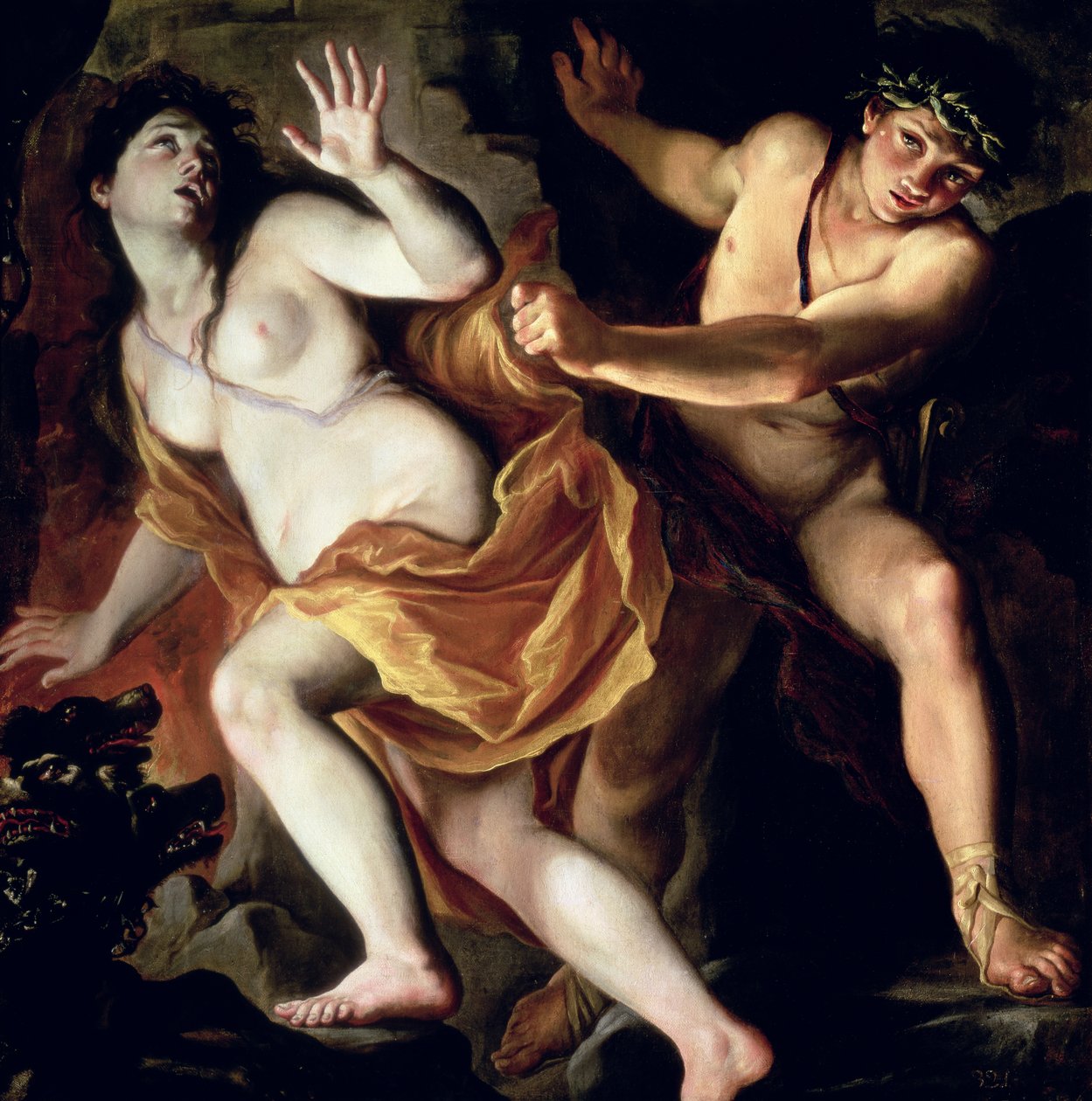 Orpheus ja Eurydice, 1695-1705 tekijältä Giovanni Antonio Burrini or Burino