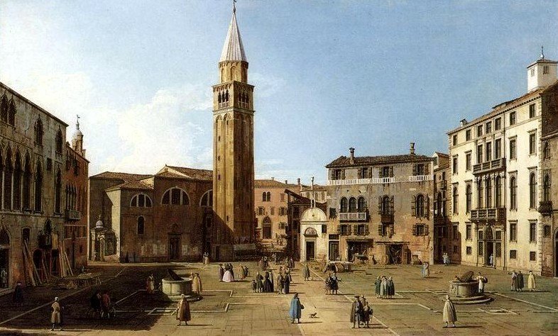 Campo SantAngelo ja Venezia tekijältä Giovanni Antonio Canal