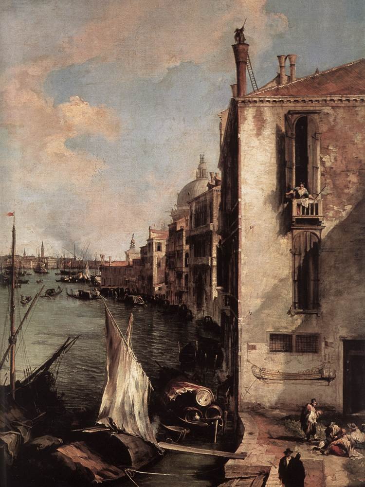 Grand Canal, katse itään Campo San Vio -alueelta (yksityiskohta) tekijältä Giovanni Antonio Canal