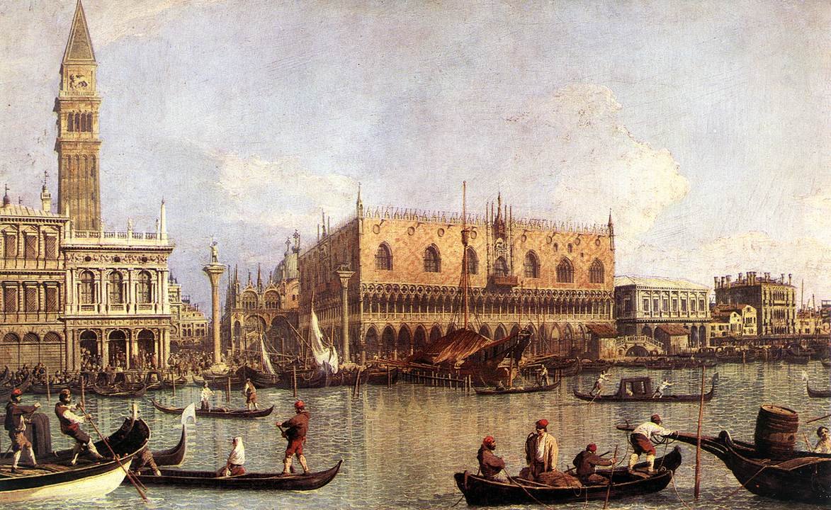 Palazzo Ducale ja Piazza di San Marco tekijältä Giovanni Antonio Canal