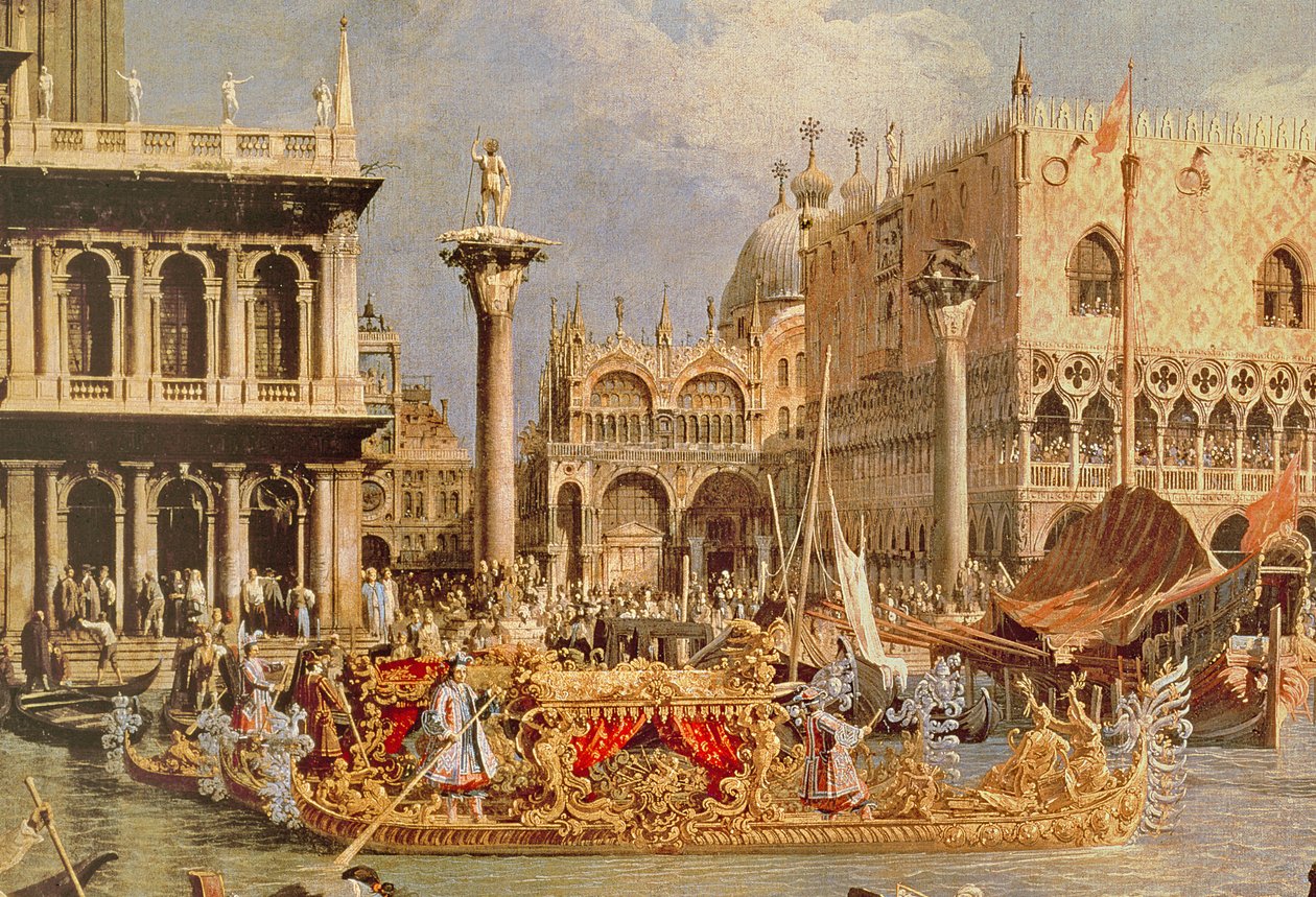 Bucintoron paluu helatorstaina (yksityiskohta 61315) tekijältä Giovanni Antonio Canal