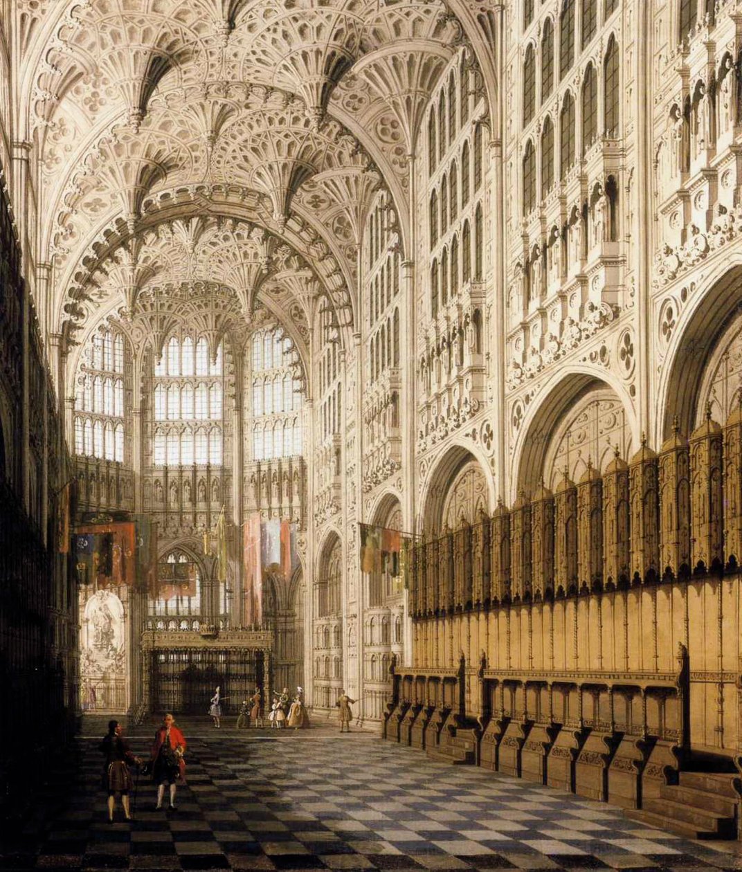 Henri VII: n kappelin sisustus Westminster Abbeyssä.JPG tekijältä Giovanni Antonio Canal