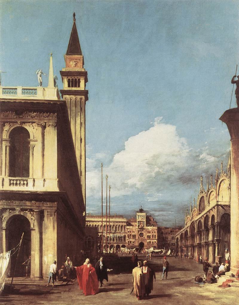 Piazzetta, katse kohti kellotornia tekijältä Giovanni Antonio Canal