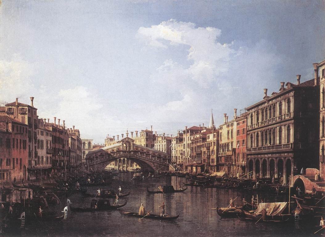 Rialton silta etelästä tekijältä Giovanni Antonio Canal
