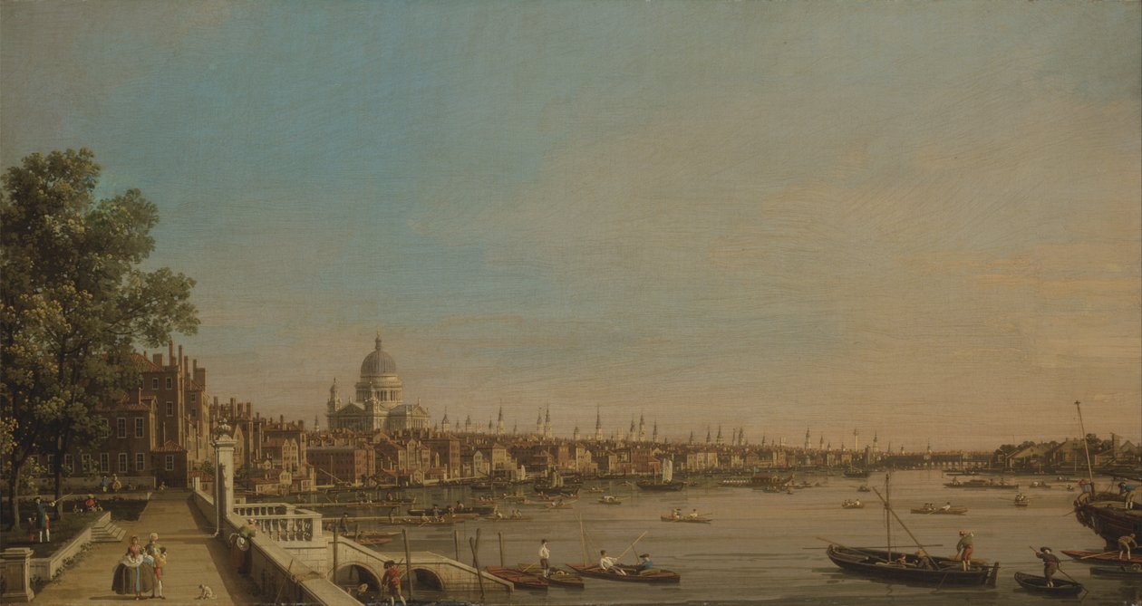 Thames Somerset Housen terassilta, katse kohti St. Paulsia tekijältä Giovanni Antonio Canal