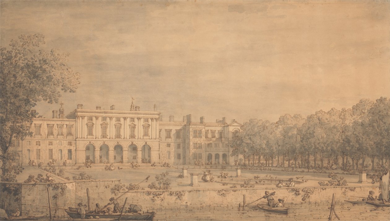Näkymä Old Somerset Houselle Thamesilta tekijältä Giovanni Antonio Canal