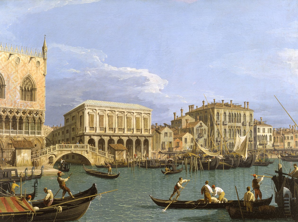 Näkymä Riva degli Schiavonille, Venetsiaan tekijältä Giovanni Antonio Canal