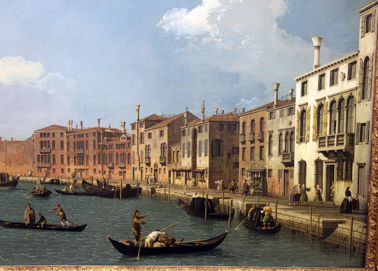 veduta del canale di santa chiara ja venezia tekijältä Giovanni Antonio Canal