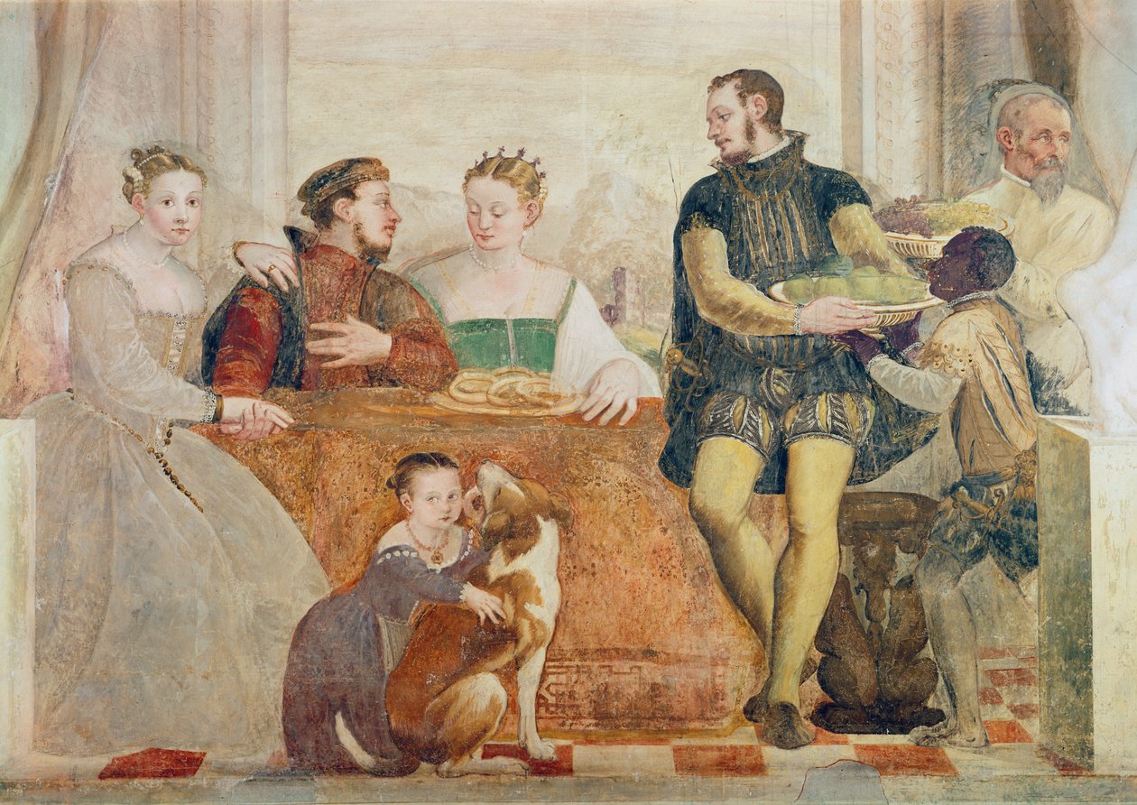 Yksityiskohta juhlatilaisuudesta, n. 1570 tekijältä Giovanni Antonio Fasolo