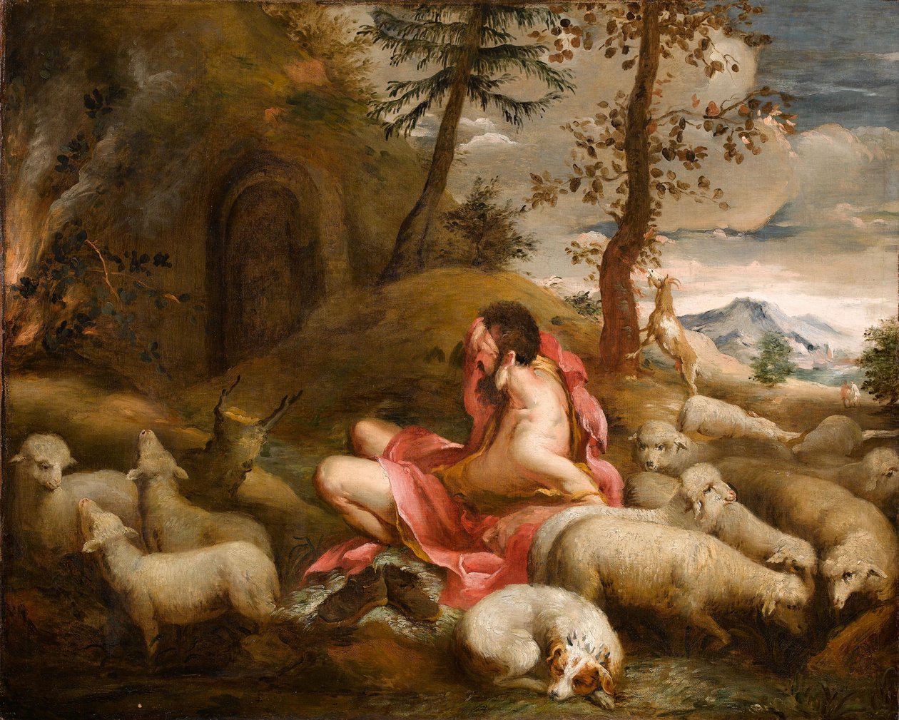 Moses und der brennende Dornbusch auf dem Berg Horeb tekijältä Giovanni Antonio Guardi