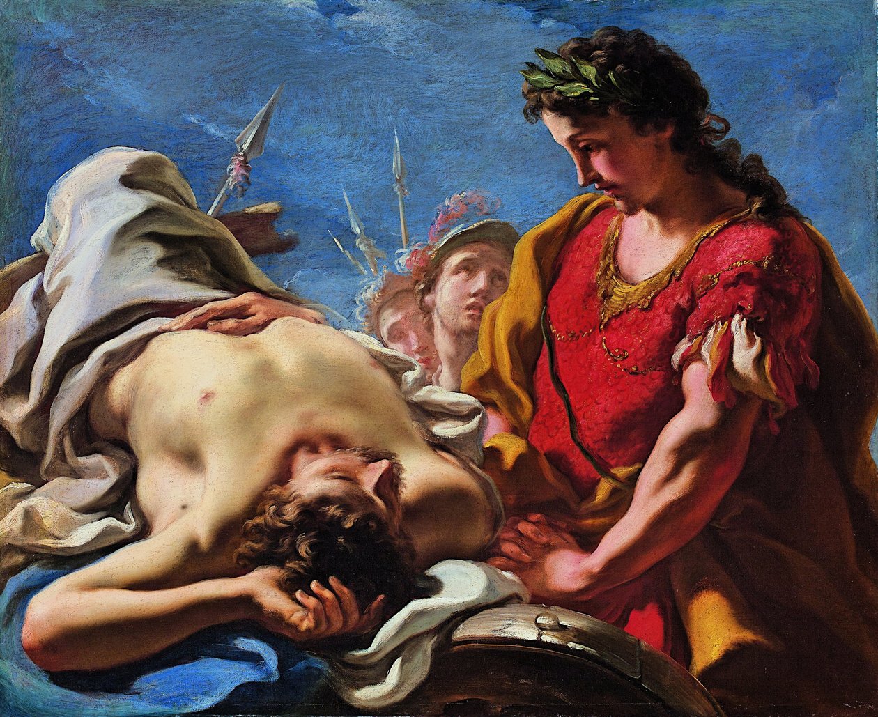 Aleksanteri kuolleiden ruumiissa Darius tekijältä Giovanni Antonio Pellegrini