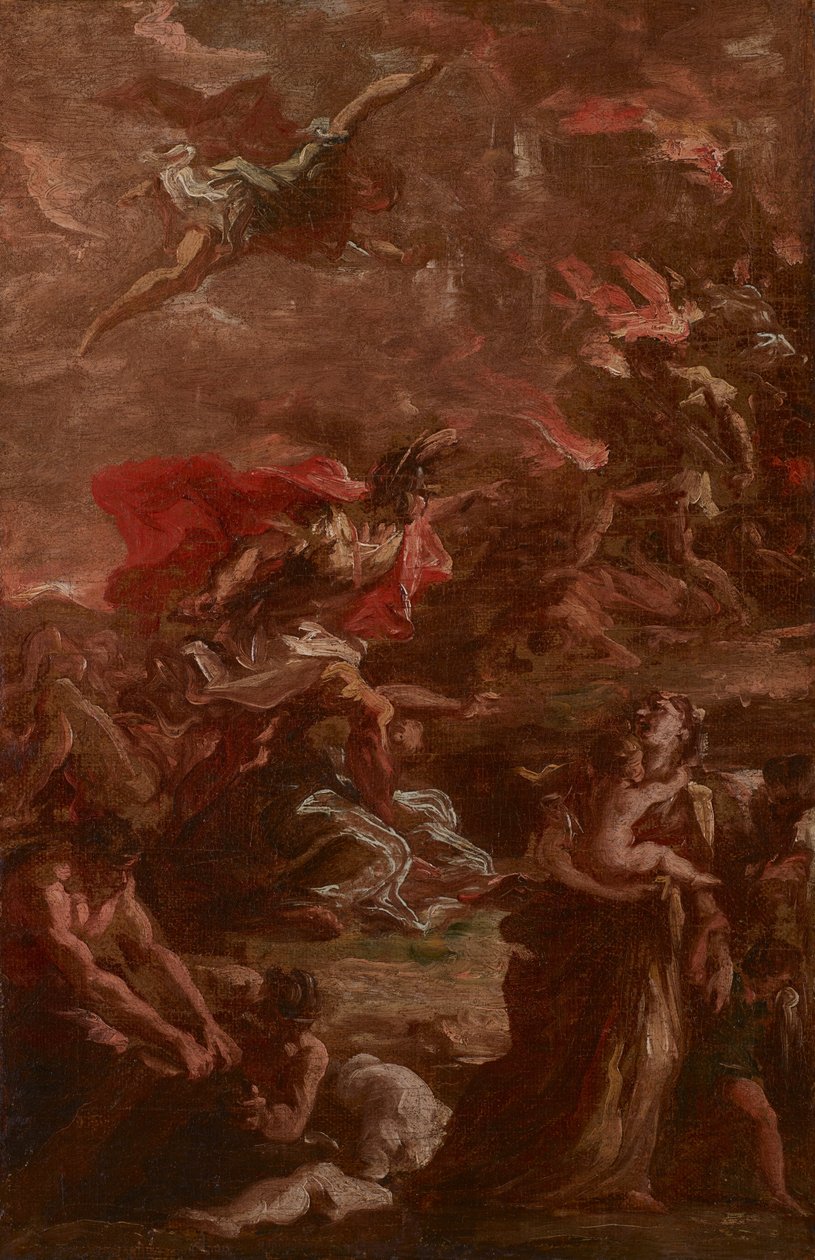 Sodan allegoria tekijältä Giovanni Antonio Pellegrini