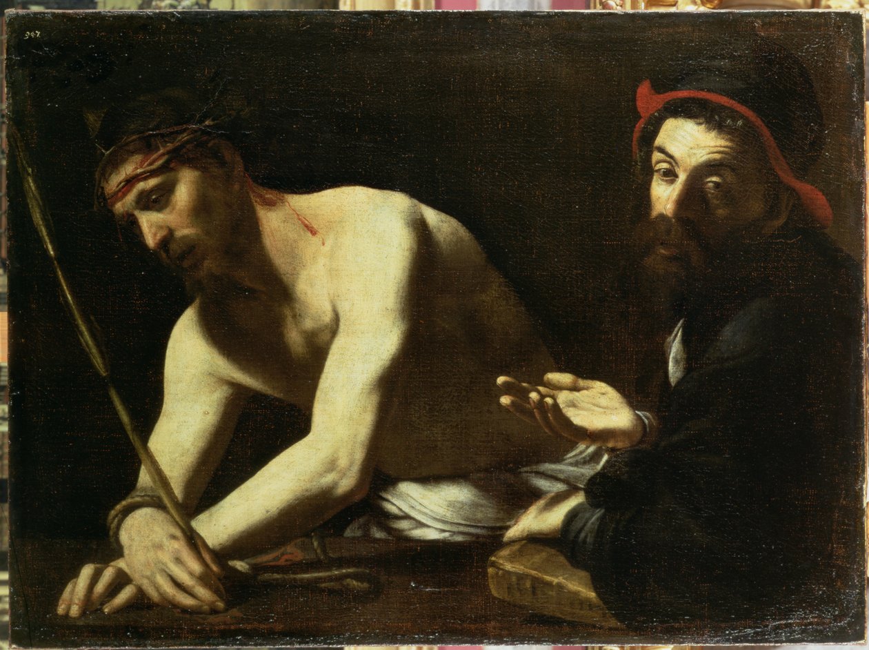 Kristus ennen Kaifasta, noin 1615 tekijältä Giovanni Battista Caracciolo