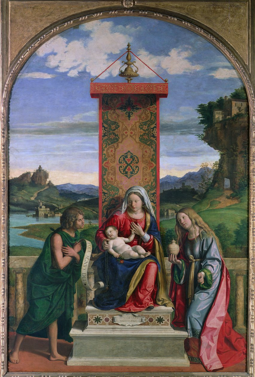 Madonna ja lapsi Pyhän Johannes Kastajan ja Maria Magdaleenan kanssa tekijältä Giovanni Battista Cima da Conegliano