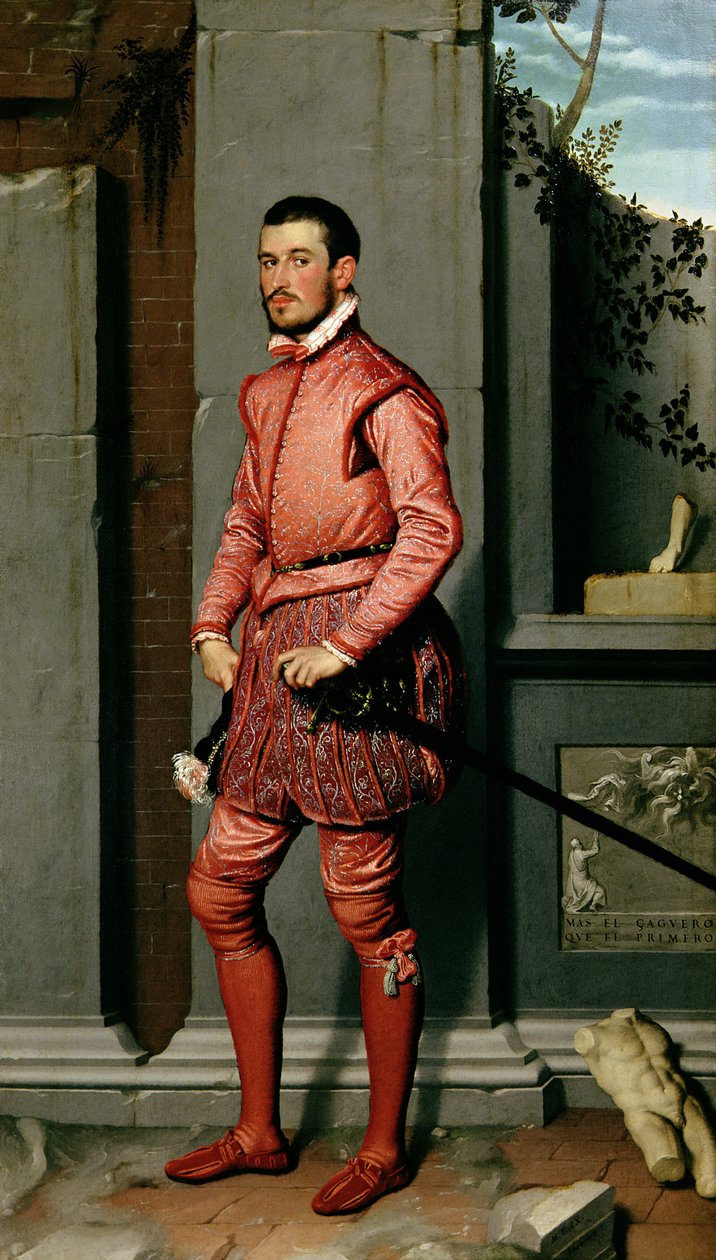 Italian valtiomiehen ja aatelisen Gian Gerolamo Grumellin muotokuva, 1560 tekijältä Giovanni Battista Moroni