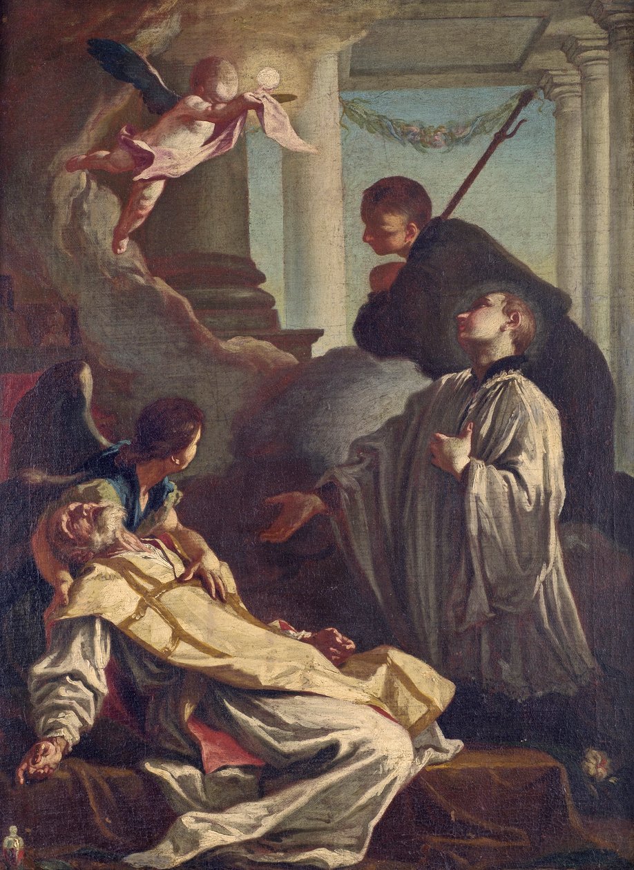 Pyhän Andrew Avellinon kuolema tekijältä Giovanni Battista Piazzetta
