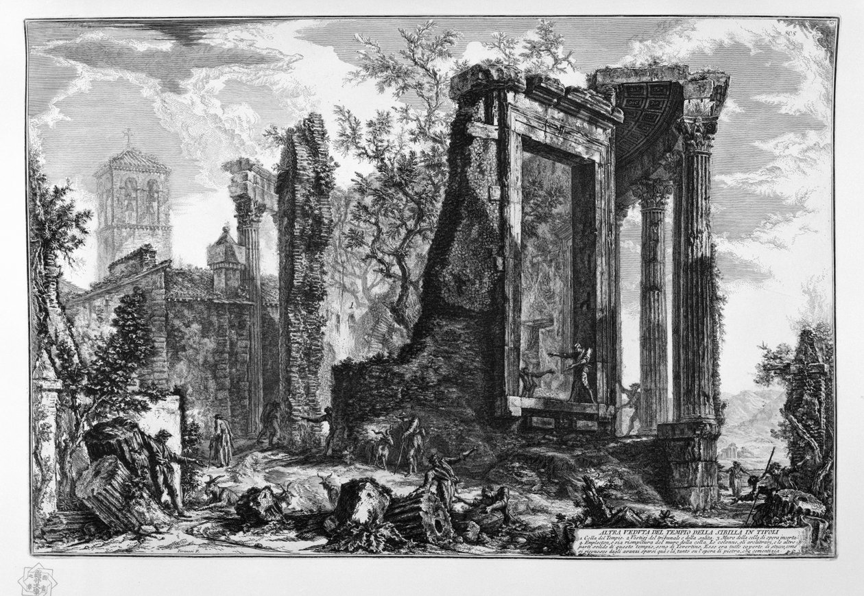 ALTRA VEDVTA DEL TEMPIO DELLA SIBILLA TIVOLISSA tekijältä Giovanni Battista Piranesi