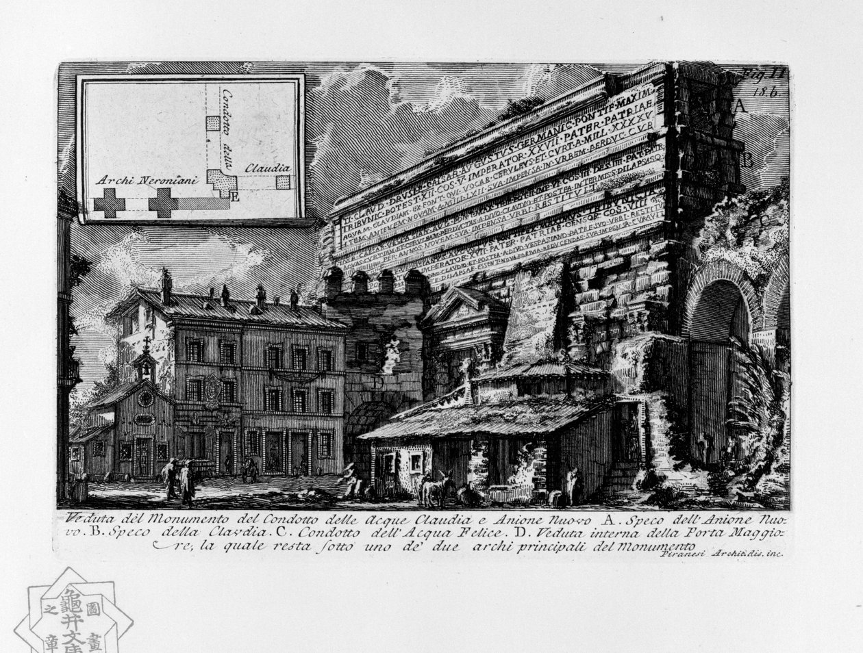 Aqua Claudia tekijältä Giovanni Battista Piranesi