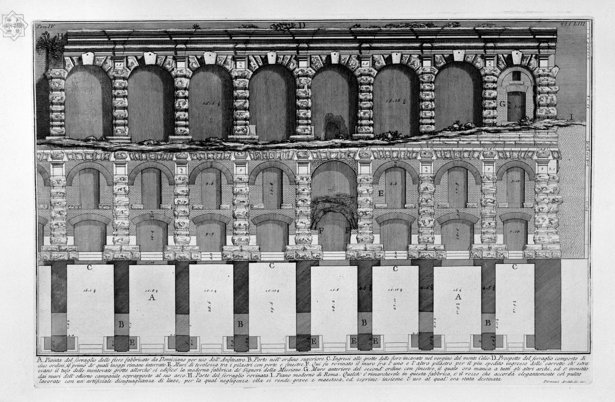 Dimostrazione del serraglio delle fiere fabbricato da Domiziano per uso dell