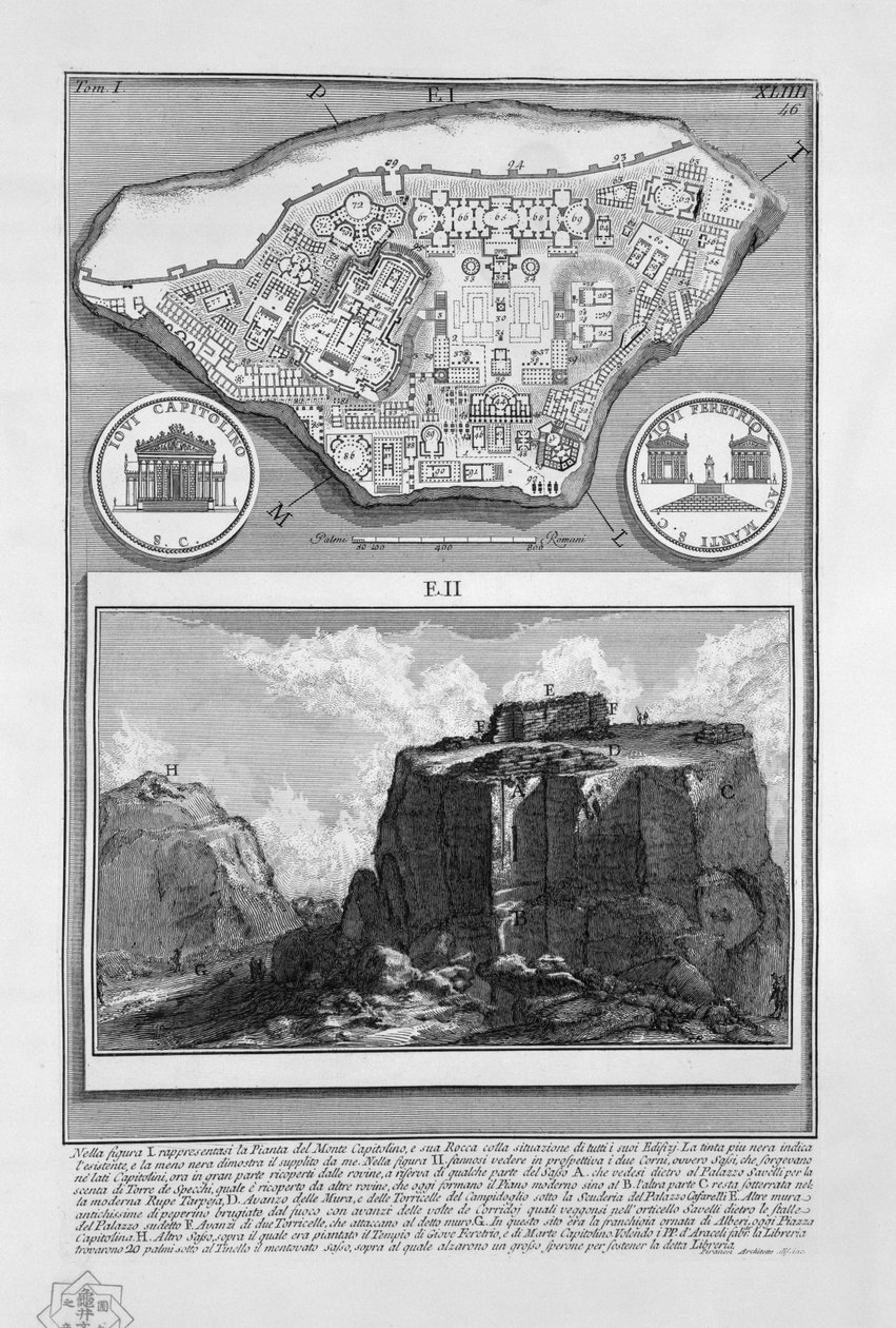 Campidoglio kartta tekijältä Giovanni Battista Piranesi