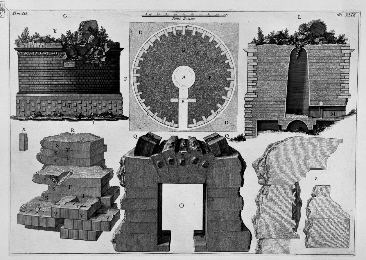 Cecilia Metellan mausoleumi tekijältä Giovanni Battista Piranesi