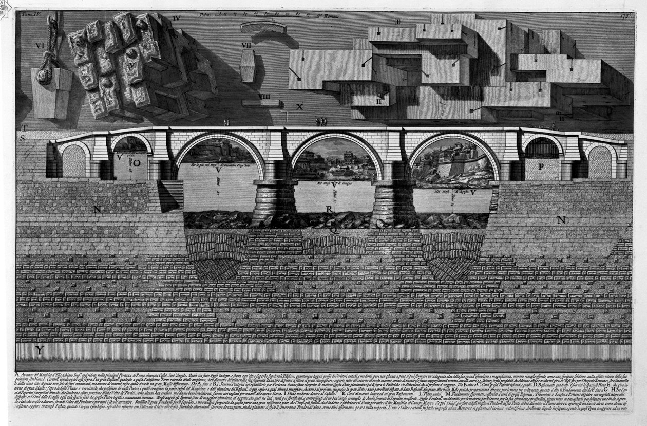 Hadrianuksen mausoleumi (osa tavernaa) tekijältä Giovanni Battista Piranesi