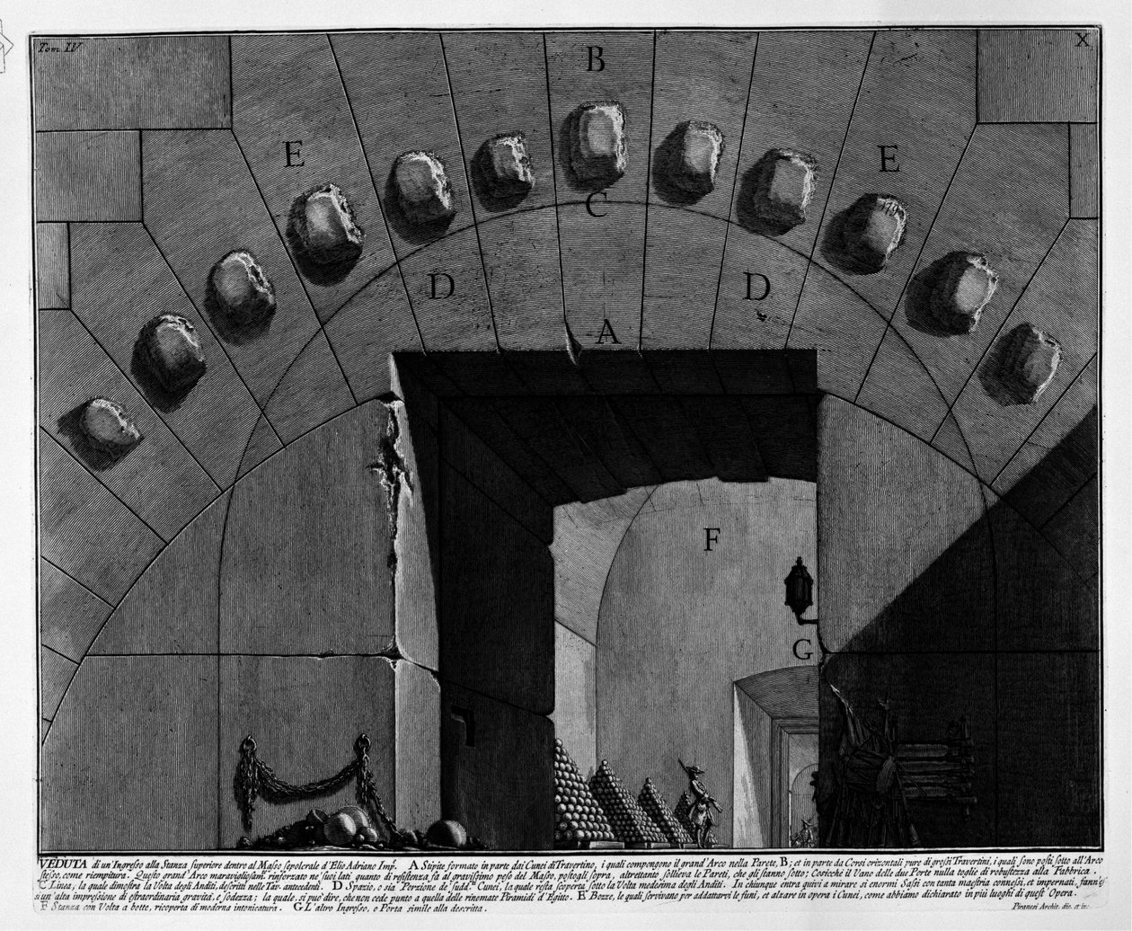 Hadrianuksen mausoleumi tekijältä Giovanni Battista Piranesi