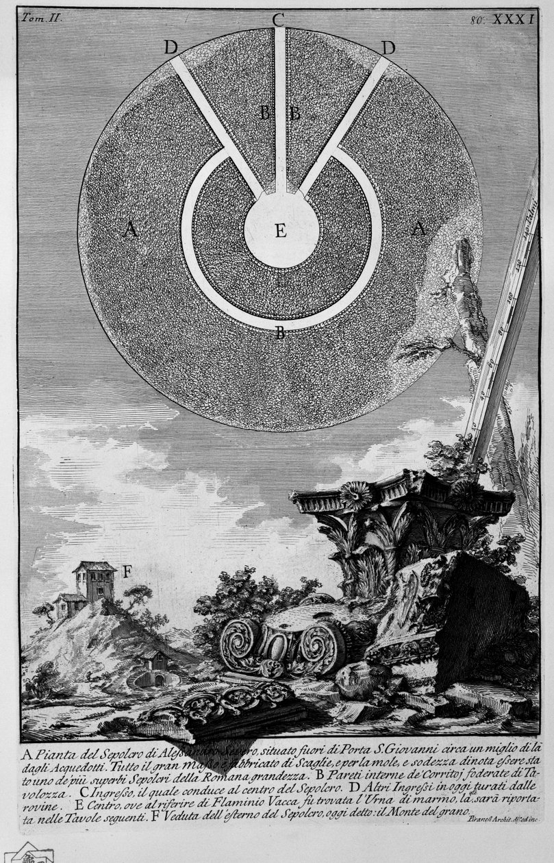 Monte del Grano tekijältä Giovanni Battista Piranesi