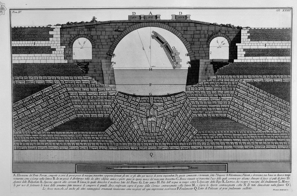 Ponte Ferrato tekijältä Giovanni Battista Piranesi