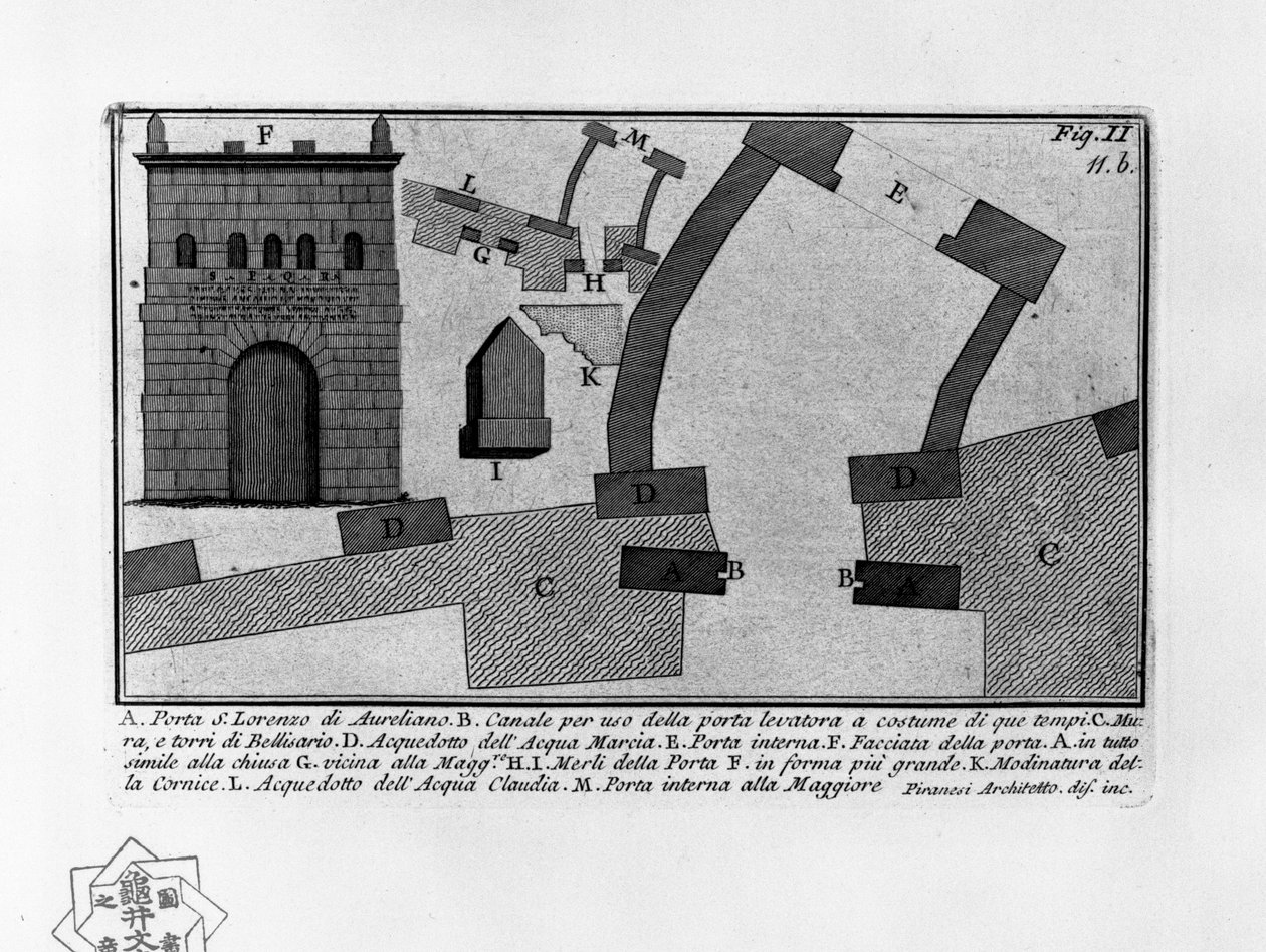 Porta S.Lorenzo di Aureliano tekijältä Giovanni Battista Piranesi