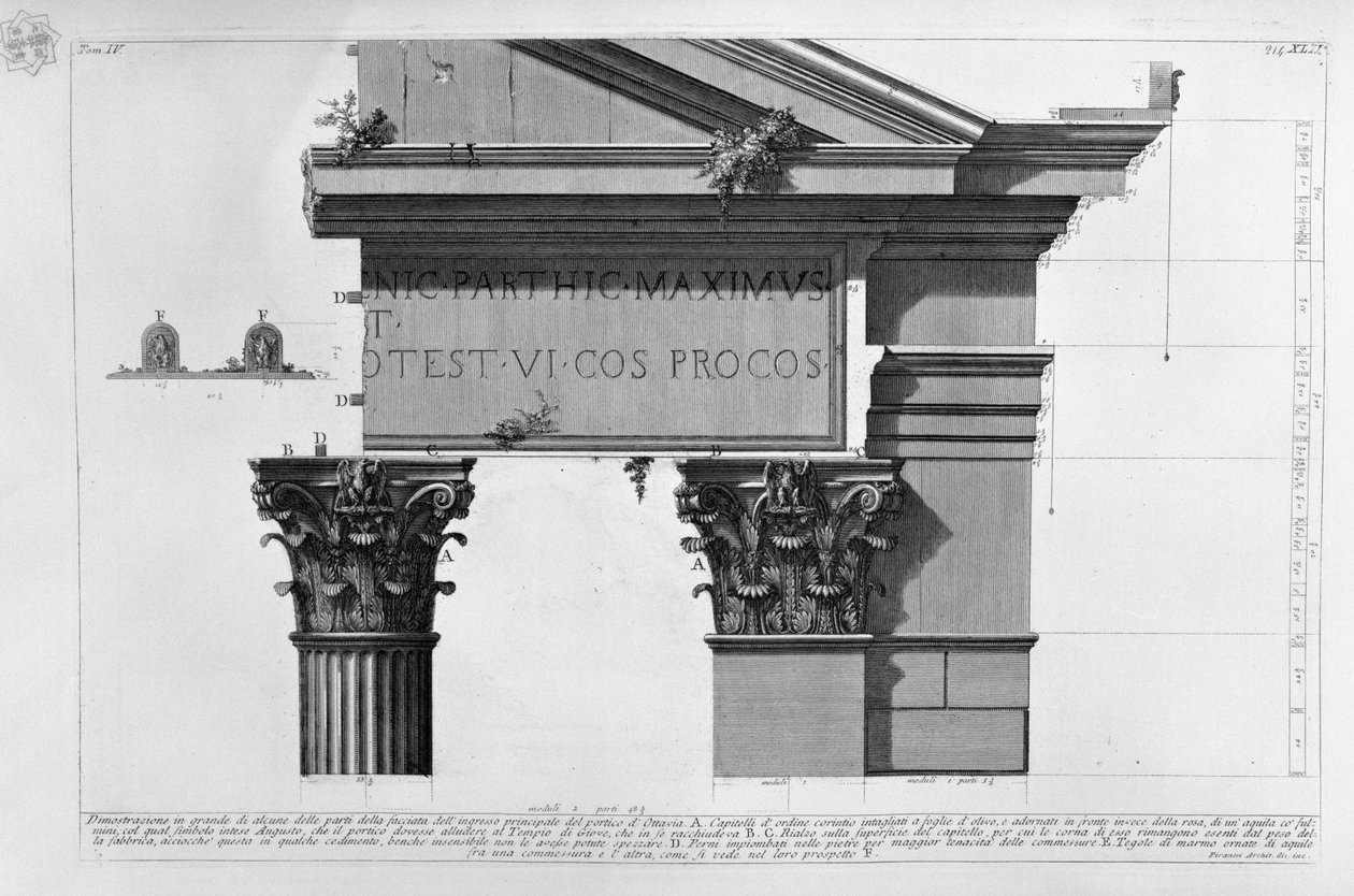 Portico di Ottavia tekijältä Giovanni Battista Piranesi